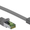 Patch cable, RJ45 plug, straight to RJ45 plug, straight, Cat 8.1, S/FTP, LSZH, 0.25 m, gray, 61113