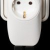 500676 Plug adapter, 1 earthed contact with 2x USB ports, white