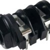 Złącze męskie jack 6,35 mm CL1166A Cliff CL1166A złącze żeńskie do wbudowania poziomego Ilość styków: 2 mono czarny 1 sz