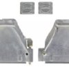 D-Sub connector housing, size: 4 (DC), straight 180°, angled 40°, zinc die casting, silver, 61030010018