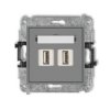 Mini Gniazdo Podwójne 2Xusb-Aa 3.0 Szary Mat 27Mgusb-6