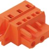 Socket header, 3 pole, pitch 7.62 mm, angled, orange, 231-703/031-000