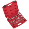 Sealey AK59891 Crow's Foot Open End Spanner Set 15pc 3/8"Sq Drive Metric