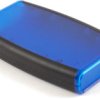 ABS handheld enclosure, (L x W x H) 147 x 89 x 25 mm, blue/transparent, IP54, 1553DTBUBKBAT