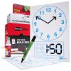 Show-me A4 Clock Face Drywipe Boards - Bulk box of 100 sets