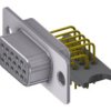 Deltron Connectors Złącze D-sub HD 15-pinowe Kąt prosty 2.54 mm Pitch Do montażu na płytce drukowanej Złoty Żeńskie