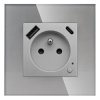 Gniazdo elektryczne z uziemieniem z USB A+C 20W z pomiarem energii (watomierz) ZigBee grafitowe podtynkowe z ramką szklaną - TAW