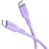 Kabel silikonowy USB-C, 1,5 m, liliowy miękki i...