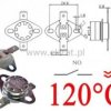 Termostat bimetaliczny 250VAC 10A 120°C poziomy NO