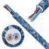 Przewód prądowy H03VV-F / OMY 300V 2x0,75 kabel w oplocie niebieski moher linka
