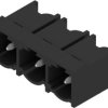 Pin header, 3 pole, pitch 7.62 mm, angled, black, 1026770000