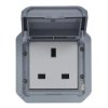 NOWE PLEXO 55 Gniazdo standard brytyjski 2P+Z zaciski śrubowe mechanizm 13A - 250V AC szare 069585L