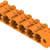 Pin header, 6 pole, pitch 7.62 mm, angled, orange, 1472650000