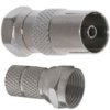 Przejście Adapter Antenowy F (Wtyk) / Iec Tv (Gniazdo) + Wtyk F Nakręcany 7,0Mm