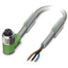 Przewód czujnik-siłownik ze złączem Złącze M12 liczba rdzeni 3 długość 3m Rodzaj A Żeńskie