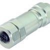 Jack, M12, 4 pole, screw connection, screw locking, straight, 99 1430 995 04