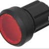 Pushbutton, illuminable, groping, waistband round, red, front ring black, mounting Ø 22.3 mm, 45-2231.11E0.000