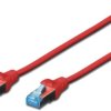 Patch cable, RJ45 plug, straight to RJ45 plug, straight, Cat 5e, SF/UTP, PVC, 500 mm, red, DK-1531-005/R