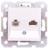 Karre Gniazdo Teleinformatyczne 1Xrj11+1Xrj45 Kat. 5E, Kolor Biały / 90963635