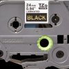 Labelling tape cartridge, 24 mm, tape black, font gold, 8 m, TZE-354