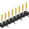 Pin header, 8 pole, pitch 2.54 mm, angled, black, SLLP5SMD0668S
