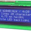 LCD text display, 4 x 20 character, STN, viewing area: 16 mm, EA W204B-NLW