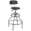 Sealey SCR14 Workshop Stool Pneumatic Adjustable Height Swivel Seat & Back Rest