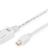Adapter cable, 1 m, white, Mini-DisplayPort plug, straight to DisplayPort 1.1a plug, straight, AK-340102-010-W