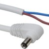 DC connection cable, 2 m, black, plug 2.5 x 5.5 mm, angled to open end, 072093