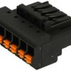 Łączówka; rozłączna; 0150-2006; 6 torów; R=5,08mm; 27,9mm; 16A; 300V; na przewód; proste; otwór okrągły; wtykany; czarny; Dinkle