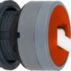 Toggle switch, 2 positions, unlit, latching, waistband round, red, front ring light gray, 2 x 90°, mounting Ø 22 mm, ZB5AD2804C0