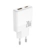 Ładowarka sieciowa PD 20W 1xUSB-C + 1xUSB QC3.0 Biały