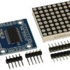 Moduł rozszerzeniowy; matryca LED; MAX 7219; 5V; czarny; czerwony; rozdzielczość matrycy 8x8; sterownik MAX7219; kołkowe