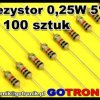 Rezystor 1.3 kΩ moc 0,25 W tolerancja 5% x100 sztuk