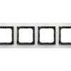 IMPRESJA PRESTIGE Ramka 4 poczwórna aluminiowa 4 mm szczotkowane aluminium + ramka czarna R-4YAC/62/25 OSPEL