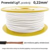 Przewód instalacyjny miedziany jednożyłowy LgY 0,22 mm2, linka giętka, biały