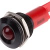 Lampka kontrolna do montażu panelowego 24V ac/dc, czerwona 19mm LED Końcówka lutownicza RS PRO