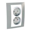 UNICA PLUS Gniazdo podwójne z uziemieniem z przesłonami szary alabaster MGU63.069.865 SCHNEIDER ELECTRIC