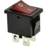 R15-4ALP przełącznik kołyskowy stabilny podświetlany 230V, czerwony ON-OFF