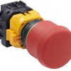 Emergency stop, turn/pull release, mounting Ø  22 mm, unlit, 4 Form B (N/C), XW1E-BV4TG04MFR