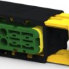 Socket, 6 pole, straight, 2 rows, green, 3-2299782-2