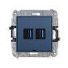 ICON Gniazdo podwójne 2xUSB A-A 3.0 bez pola opisowego navy blue 64IGUSBBO-6 KARLIK
