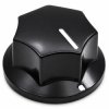 Gałka z kołnierzem do potencjometru na oś 6mm - 26x16mm - z bakelitu, czarna - GBS26