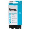 VELCRO® Brand VEL-EC60466 Reusable Ties 12mm x 20cm Black 15 Pieces