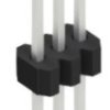 Pin header, 3 pole, pitch 1.27 mm, straight, black, 10060607