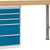 System banków warsztatowych COMBI, model 7 z płytą wielowarstwową, szer. X gł. X wys. = 2000 x 700 x 840 mm Manuflex WC5