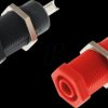 R941921603 Safety banana socket, 4 mm, 6.3 mm forked shoe, red