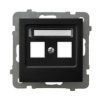 AS Obudowa gniazda podwójnego typu Keystone prosta czarny metalik GPK-2G/p/33 OSPEL