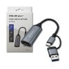 Grabber HDMI Do USB QOLTEC, Nagrywarka Obrazu Na Komputer, UHD 4K 30Hz, USB-A/USB-C