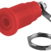 Gniazdo panelowe 4mm czerwone z nakrętką sześciokątną 24A 60V 24.311.1